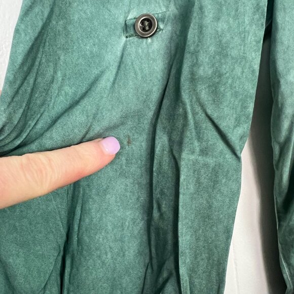 Jane & Delancey Green Notched Neck Roll Tab Long Sleeve Top 2X cg - Picture 3 of 6